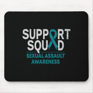 Support Squad Ual Ault Awareness Month Teal Ribbon Mouse Mat