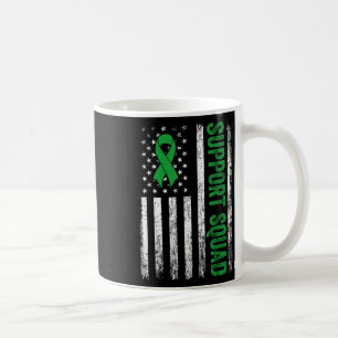 Support Squad Us Flag Green Ribbon Mental Health A Coffee Mug