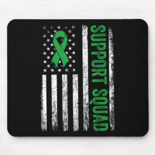 Support Squad Us Flag Green Ribbon Mental Health A Mouse Mat