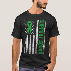 Support Squad Us Flag Green Ribbon Mental Health A T-Shirt
