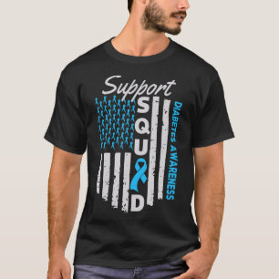 Support Squad USA Flag Type 2 Type 1 Diabetes Awar T-Shirt