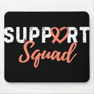 Support Squad Uterine Cancer Love Heart Peach Ribb Mouse Mat