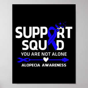 Support Squad Warrior Alopecia Awareness Feather Poster