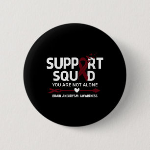 Support Squad Warrior Brain Aneurysm Awareness Fea 6 Cm Round Badge