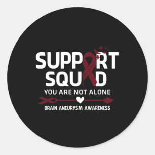 Support Squad Warrior Brain Aneurysm Awareness Fea Classic Round Sticker