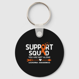 Support Squad Warrior Leukaemia Awareness Feather Key Ring