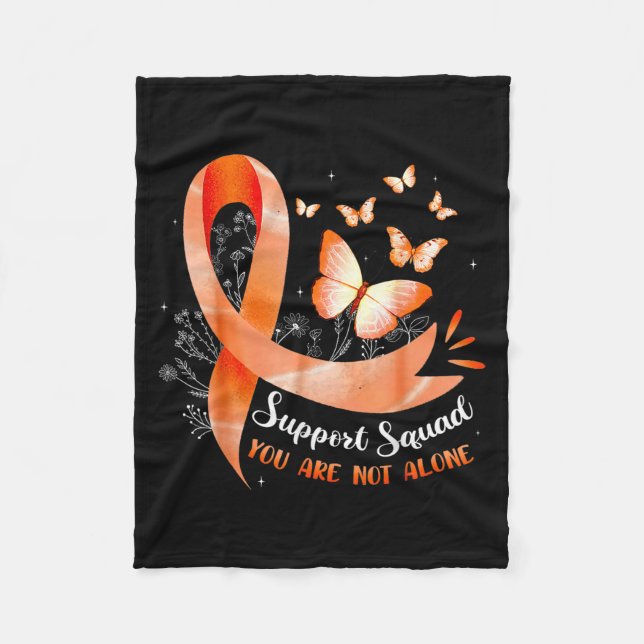 Support Squad You Are Not Alone Leukaemia Awarenes Fleece Blanket (Front)