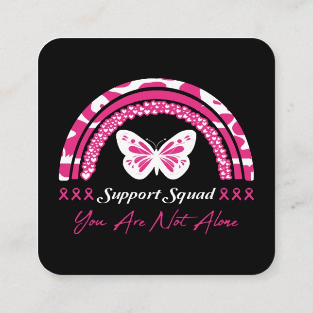 Support Squad You Are Not Alone Square Business Card (Back)