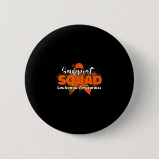 Support squads orange ribbon leukaemia cancer 6 cm round badge