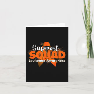 Support squads orange ribbon leukaemia cancer card