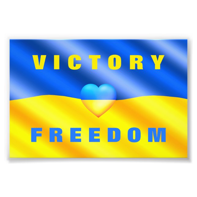 Support Strong Ukraine Poster Ukrainian Flag (Front)