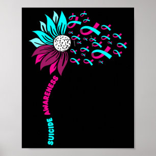 Support Suicide Awareness Flower Suicide Preventio Poster
