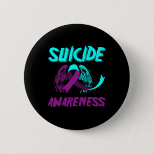 Support Suicide Awareness Wings Suicide Prevention 6 Cm Round Badge