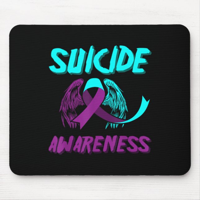 Support Suicide Awareness Wings Suicide Prevention Mouse Mat (Front)