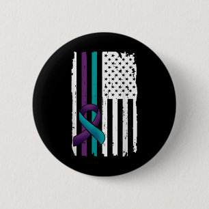 Support Suicide Prevention Awareness American Flag 6 Cm Round Badge