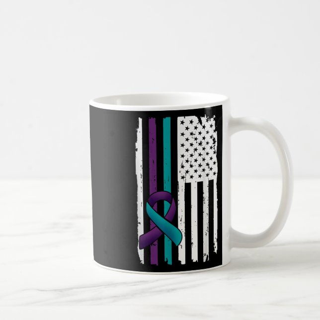 Support Suicide Prevention Awareness American Flag Coffee Mug (Right)
