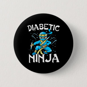 Support T1d Diabetic Ninja Type 1 Diabetes Awarene 6 Cm Round Badge