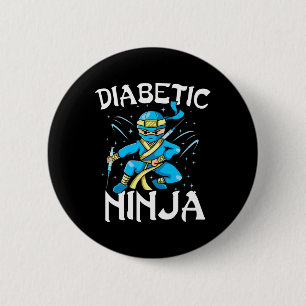 Support T1d Diabetic Ninja Type 1 Diabetes Awarene 6 Cm Round Badge