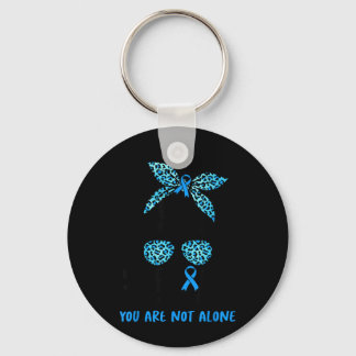 Support Team Blue Warrior Diabetes Awareness Key Ring