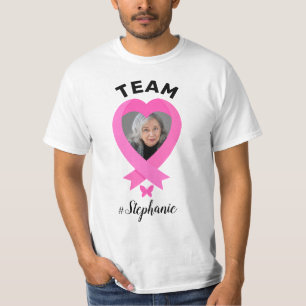 Support Team Breast Cancer Awareness Custom Photo T-Shirt