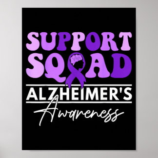 Support Team Heimers Awareness Month Purple Ribbon Poster