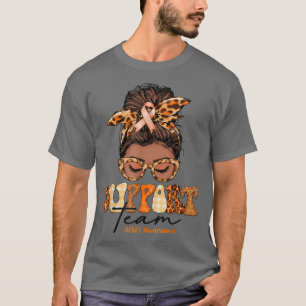 Support Team Messy Bun Butterfly ADHD Awareness T-Shirt