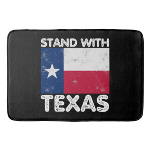 Support Texas I Stand With Texas Texan Flag Bath Mat