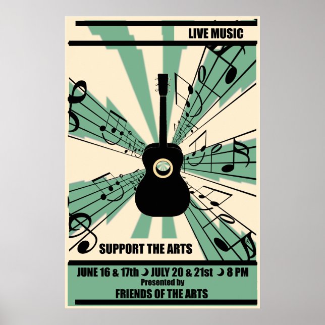 Support The Arts Live Music Poster (Front)