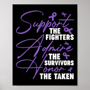 Support The Fighters Cystic Fibrosis Awareness Pur Poster
