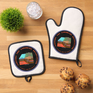 Support The Laramide Revolution Geological Humour Oven Mitt & Pot Holder Set