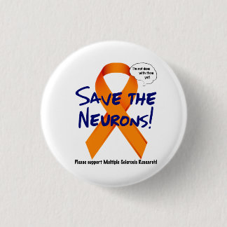 Support the Neurons - Orange Ribbon 3 Cm Round Badge