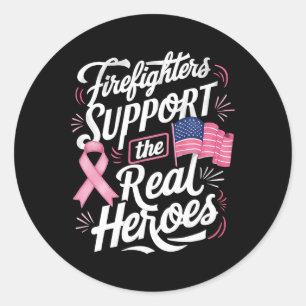Support The Real Heroes Breast Cancer Chemo Classic Round Sticker