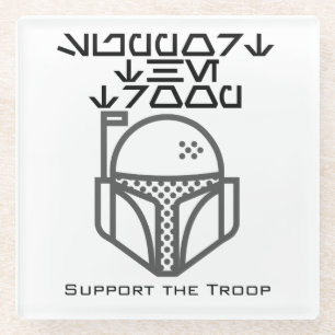 Support the troop.w glass coaster