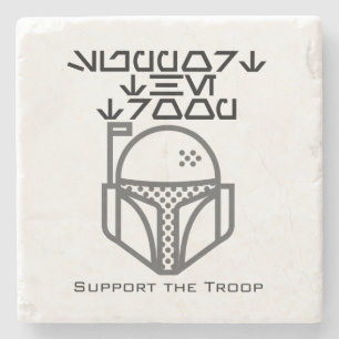 Support the troop.w stone coaster