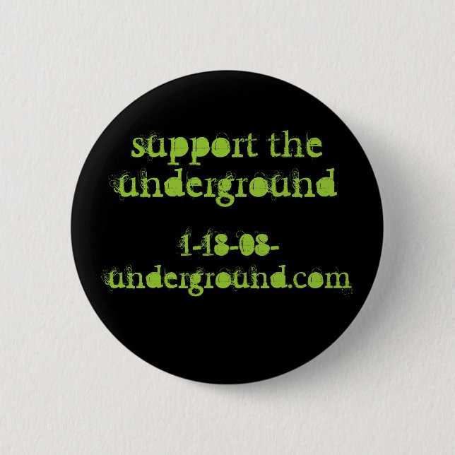 support the underground 6 cm round badge (Front)
