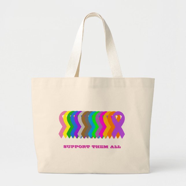 Support them all large tote bag (Front)