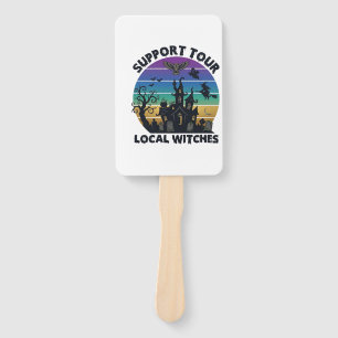 Support Tour Local Witches Halloween Haunted House Hand Fan