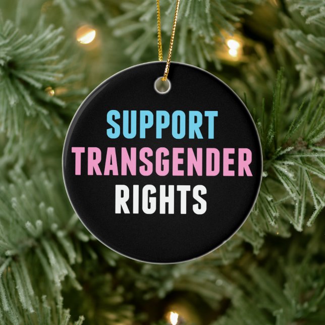 Support Transgender Rights Christmas Ceramic Tree Decoration (Tree)