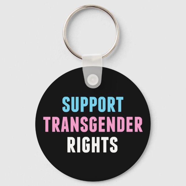Support Transgender Rights Cool Black Key Ring (Front)