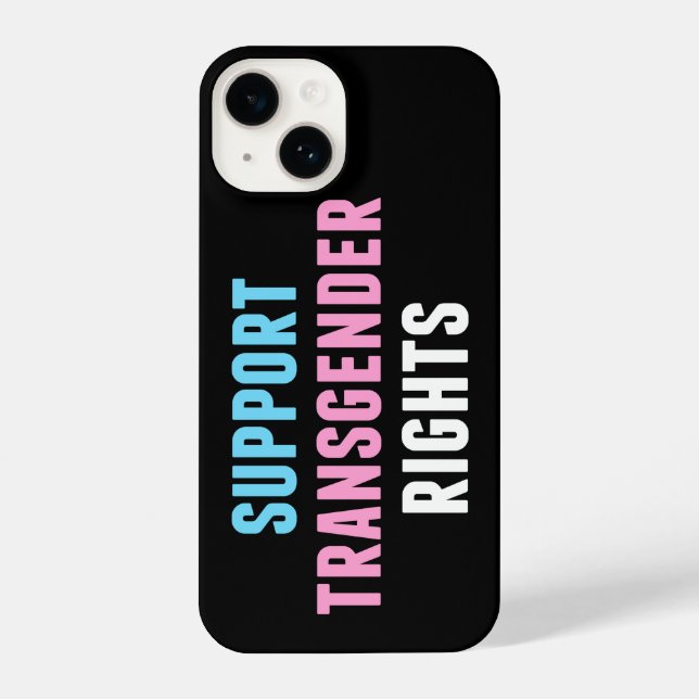 Support Transgender Rights Trans Ally Black iPhone Case (Back)