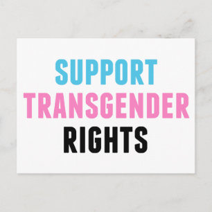 Support Transgender Rights Trans Pink Blue Postcard