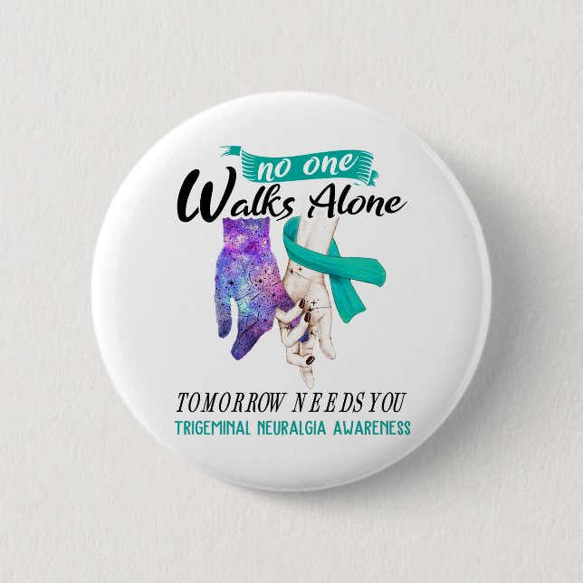 Support Trigeminal Neuralgia Awareness Ribbon Gift 6 Cm Round Badge (Front)