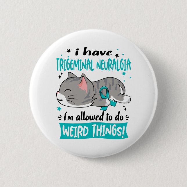 Support Trigeminal Neuralgia Awareness Ribbon Gift 6 Cm Round Badge (Front)