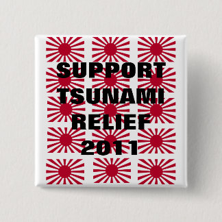 SUPPORT TSUNAMI RELIEF 2011 15 CM SQUARE BADGE