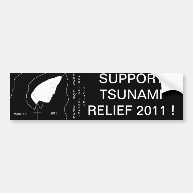 SUPPORT TSUNAMI RELIEF BUMPER STICKER (Front)