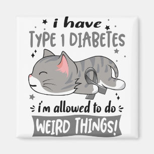 Support Type 1 Diabetes Awareness Ribbon Gifts Magnet