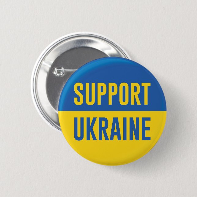 Support Ukraine 6 Cm Round Badge (Front & Back)