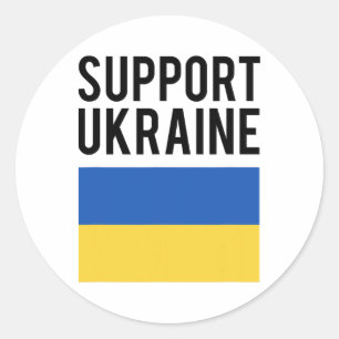 Support Ukraine - Black Bold Letters - Ukrainian F Classic Round Sticker
