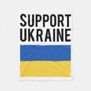 Support Ukraine - Black Bold Letters - Ukrainian F Fleece Blanket