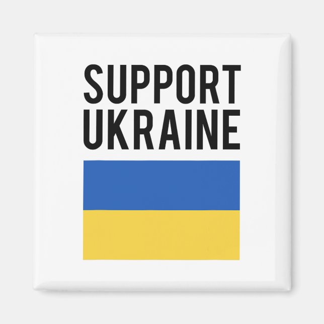 Support Ukraine - Black Bold Letters - Ukrainian F Magnet (Front)